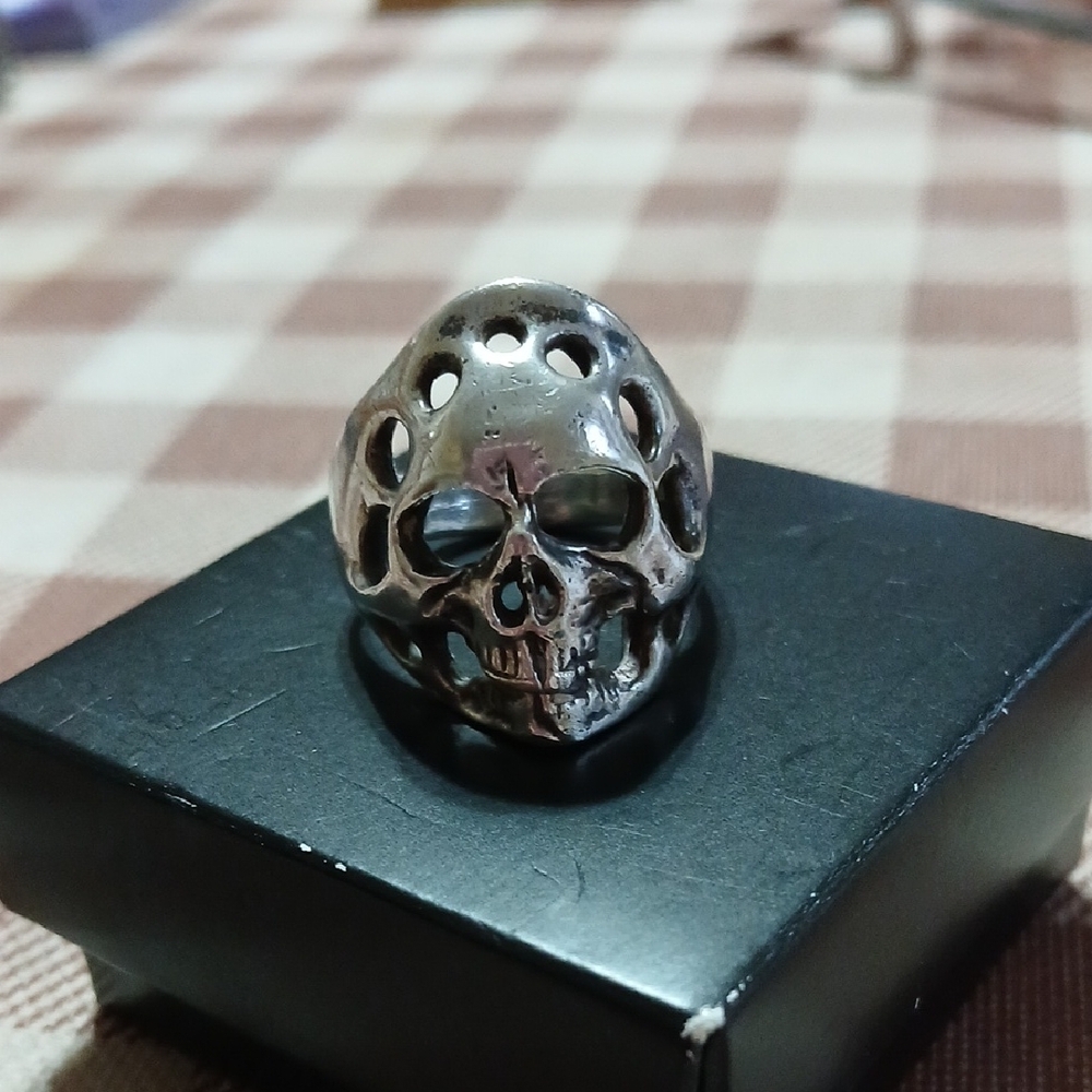 Silver Skull Statement Ring - Bold Gothic Jewelry - image 2